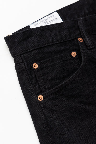 D1864 Kyoto Black Dyeing Jeans Relax Tapered
