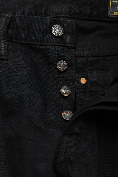 D1864 Kyoto Black Dyeing Jeans Relax Tapered