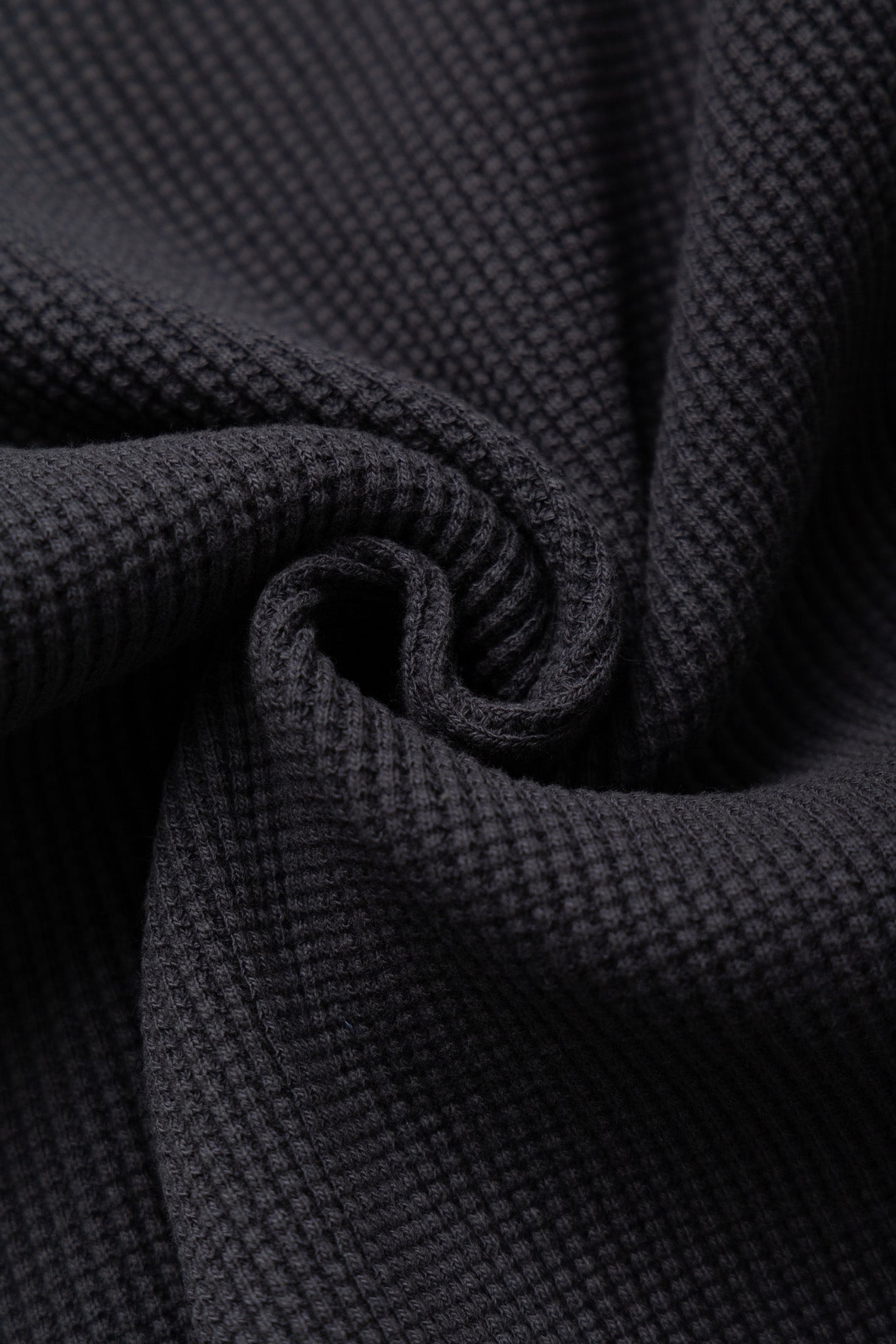 Heavyweight Waffle L/S T-Shirt - Ink Black