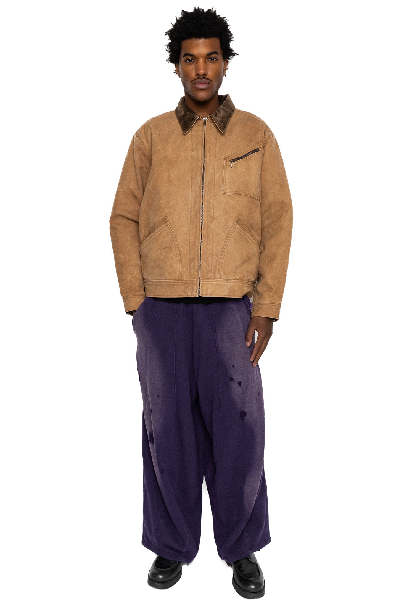 Deconstructed H.D. Sweat Pant Cotton French Terry - Purple