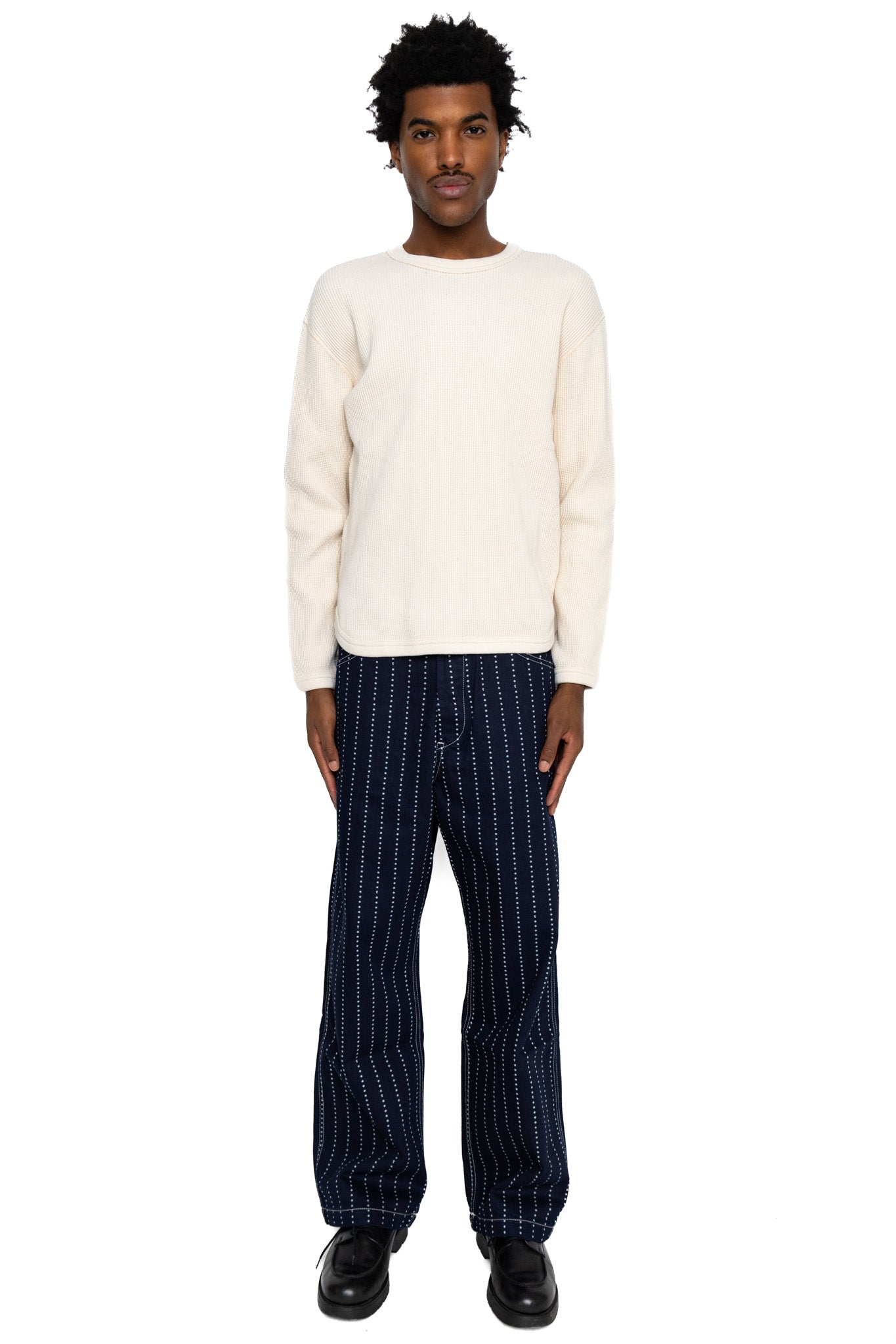 Heavyweight Waffle L/S T-Shirt - Ecru