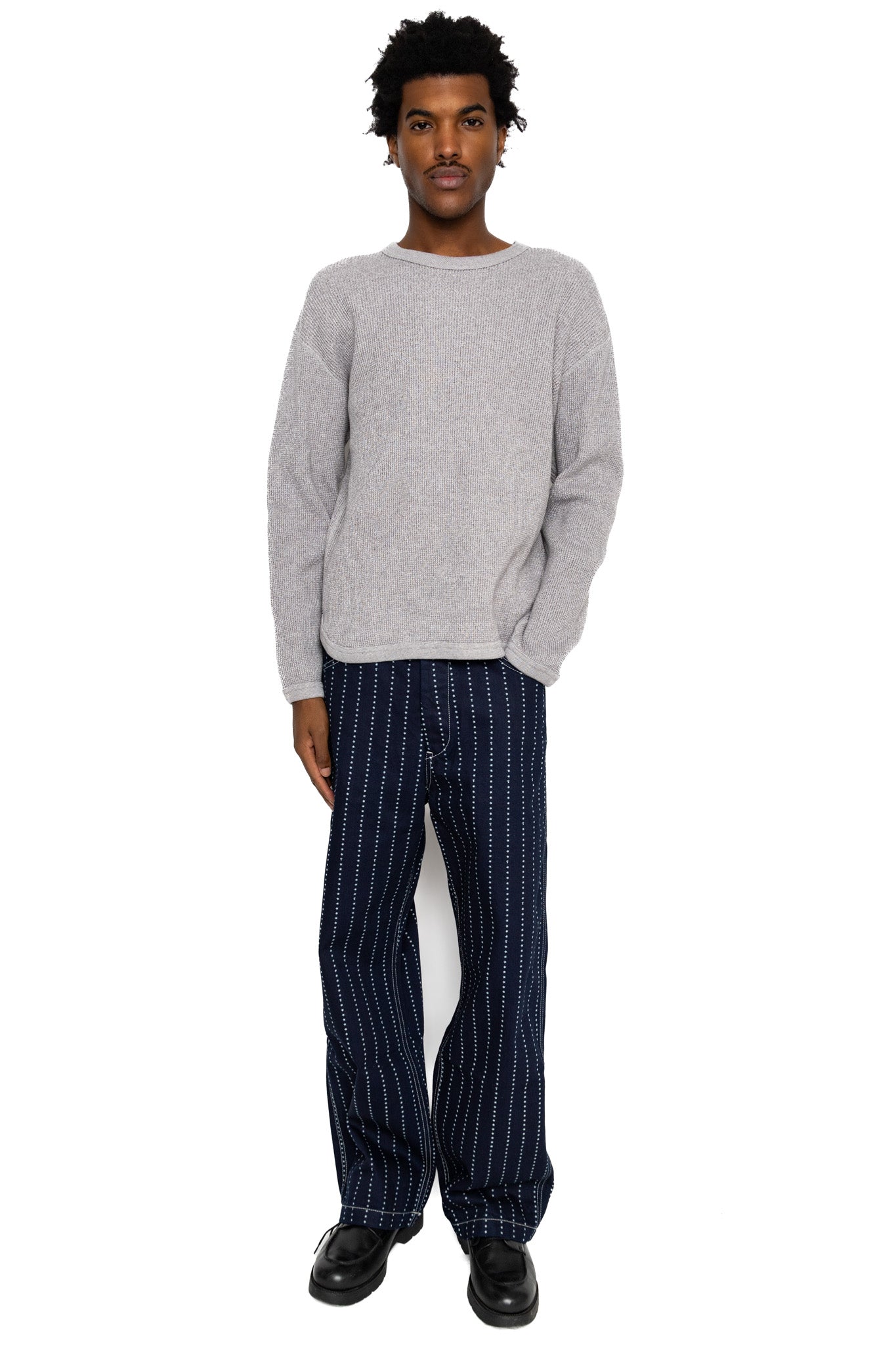 Twisted Heather Waffle L/S T-Shirt - Heather Grey