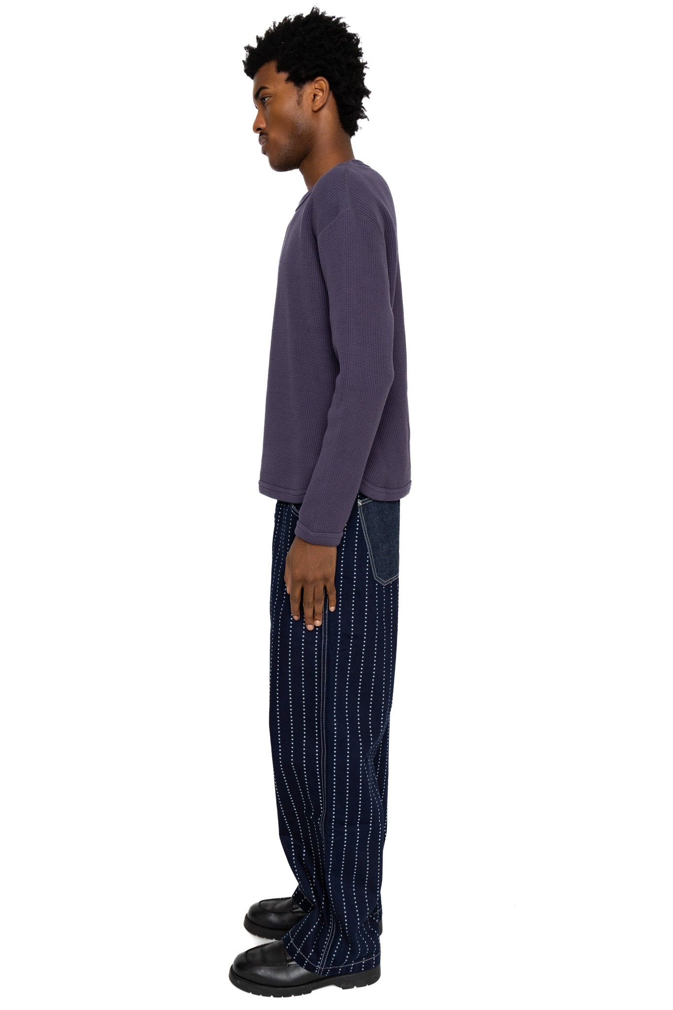 Heavyweight Waffle L/S T-Shirt - Egg Plant