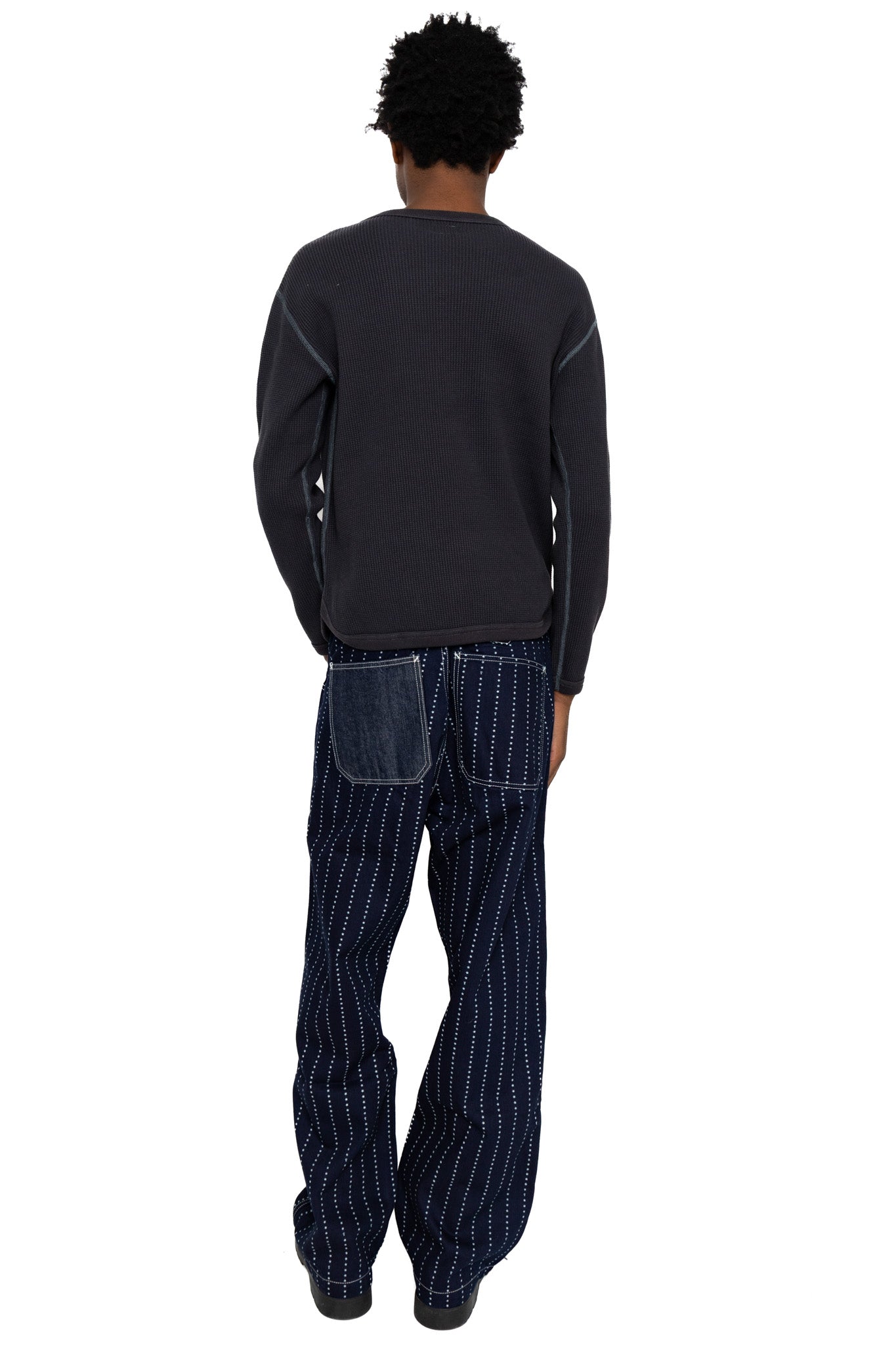 Heavyweight Waffle L/S T-Shirt - Ink Black