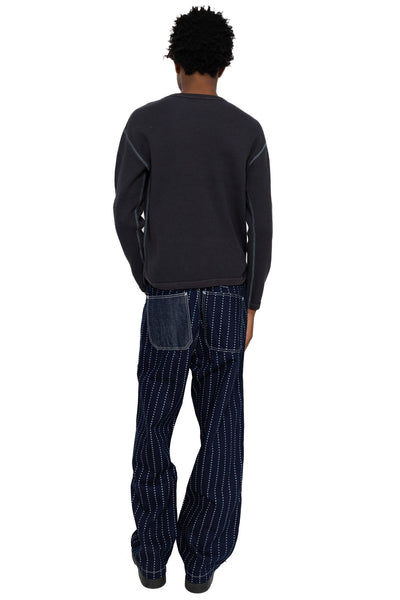 Heavyweight Waffle L/S T-Shirt - Ink Black