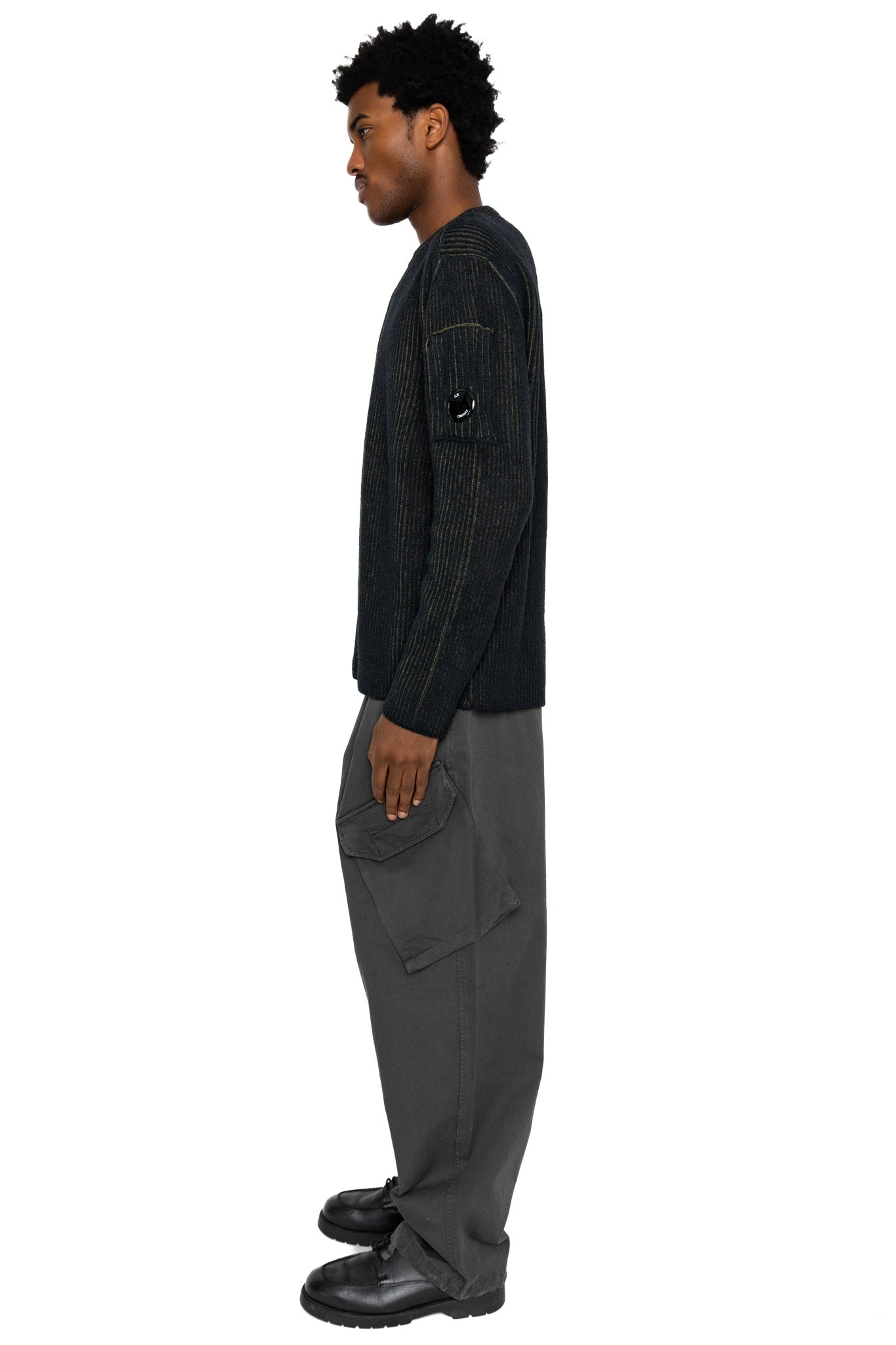 Cargo Pant In Gabardine Cotton - Dark Shadow