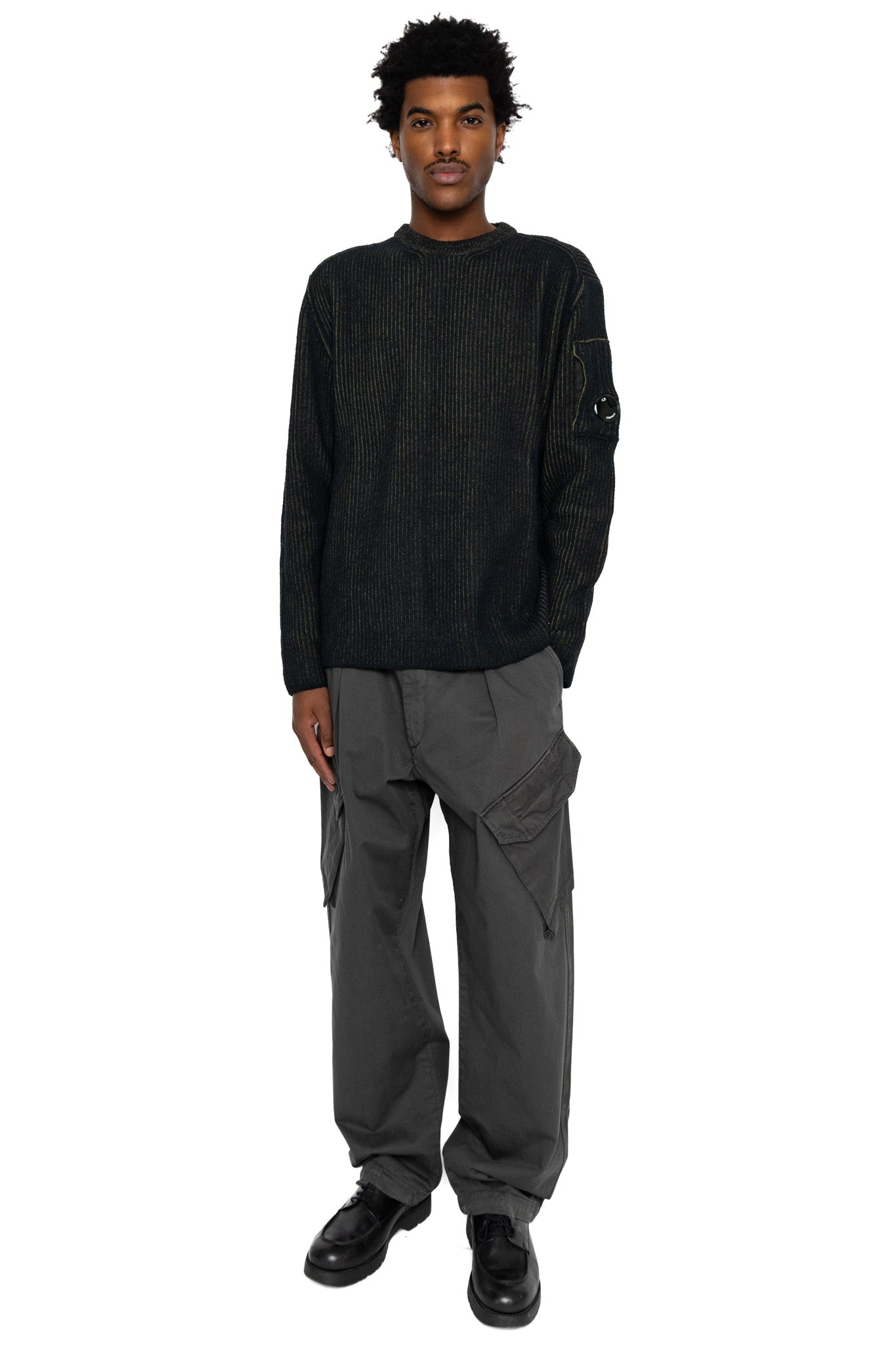 Cargo Pant In Gabardine Cotton - Dark Shadow