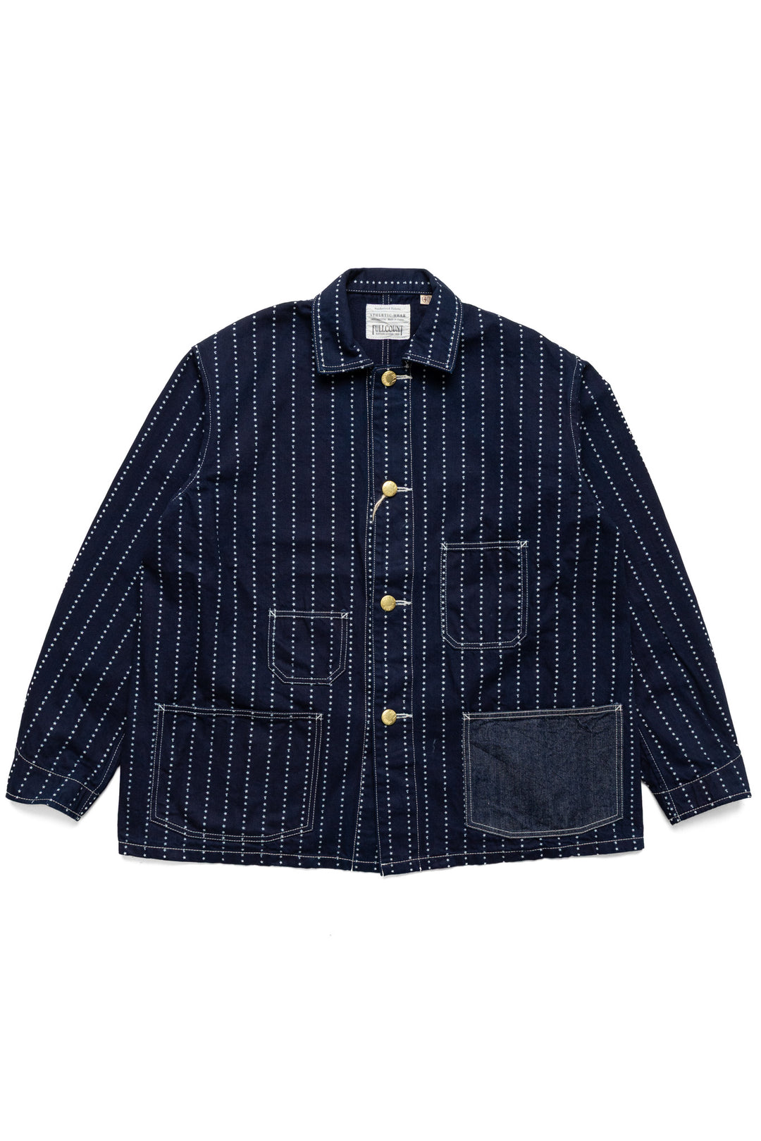 ジャケット・アウター 8HU INDIGO WABASH STRIPE CHORE JACKET 40 LC King Wabash Stripe Chore Coat - Made in the USA – LC King Mfg