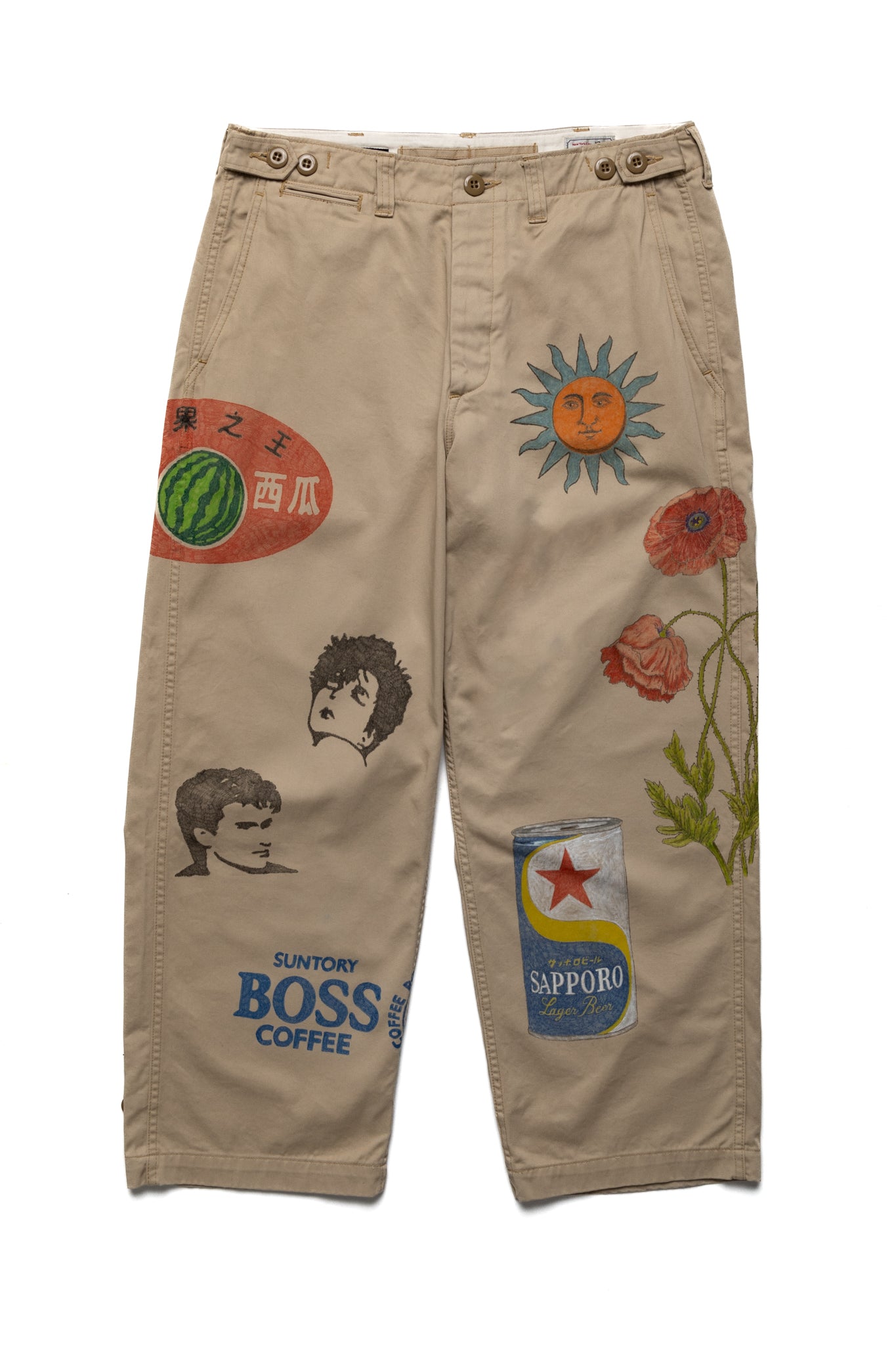 Custom Hand-Drawn M43 Field Trousers - Blue in Green Exclusive