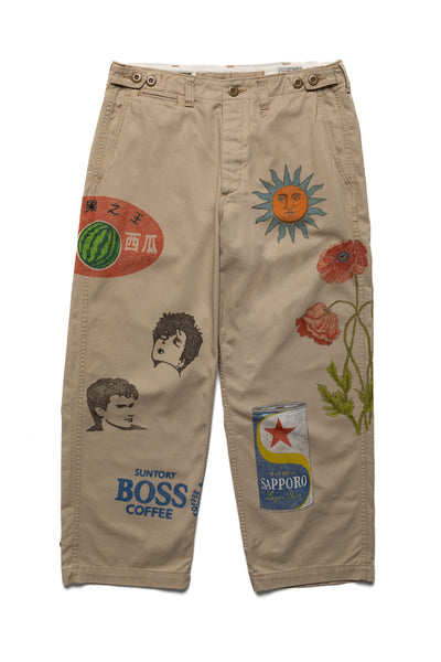 Custom Hand-Drawn M43 Field Trousers - Blue in Green Exclusive
