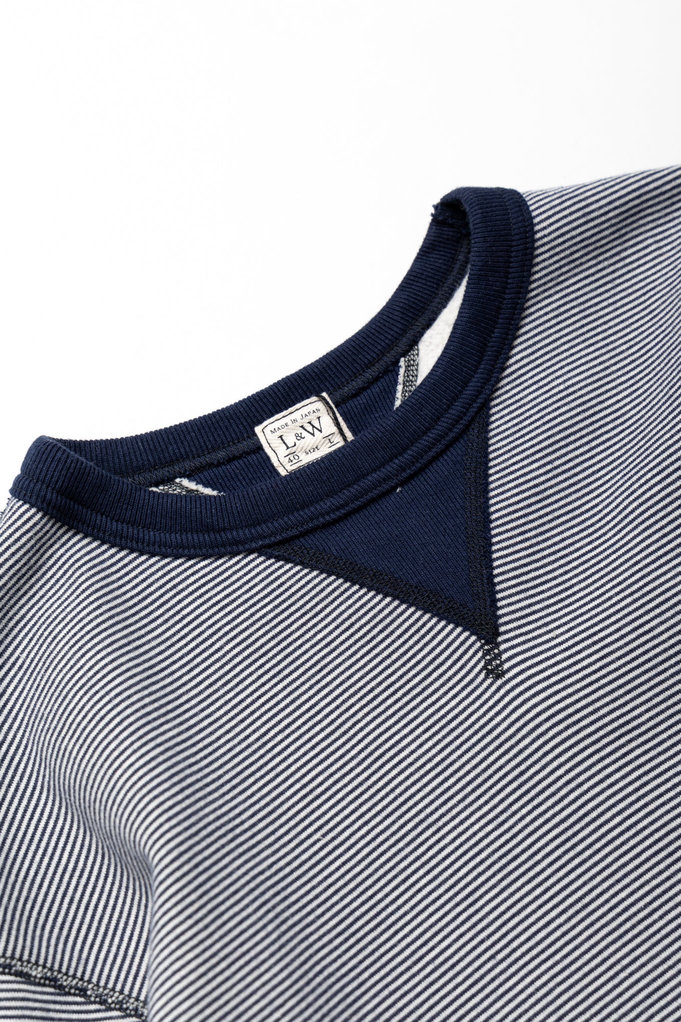 SZ Vintage Pinborder Knit Double V Sweatshirt - R. Navy