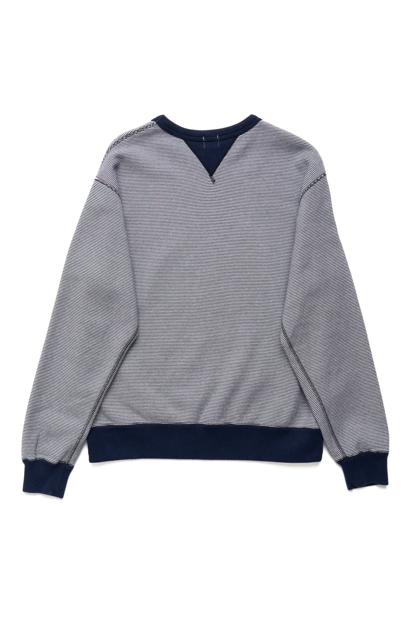 SZ Vintage Pinborder Knit Double V Sweatshirt - R. Navy
