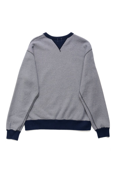 SZ Vintage Pinborder Knit Double V Sweatshirt - R. Navy