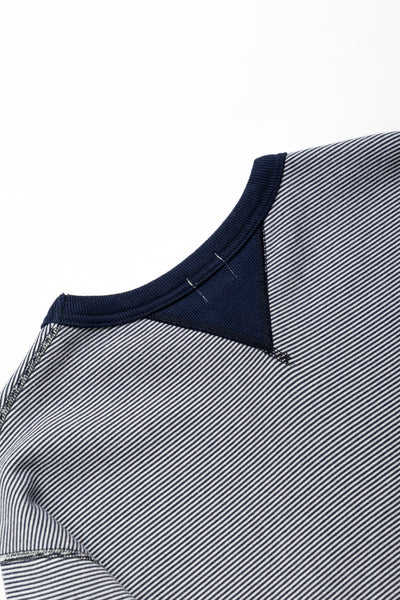 SZ Vintage Pinborder Knit Double V Sweatshirt - R. Navy
