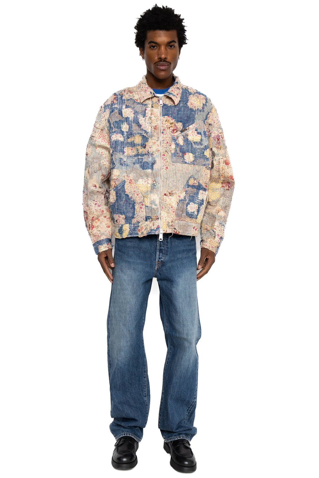 4 KAPITAL シャンペトル BORO バージンマリア ZIP UP JKT Kapital BORO ZIP UP Blouson (VIRGIN MARY) | Indigo | Canoe Club