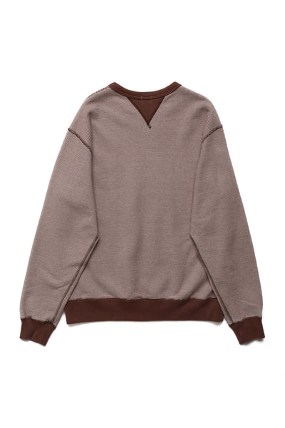 SZ Vintage Pinborder Knit Double V Sweatshirt - R. Brown