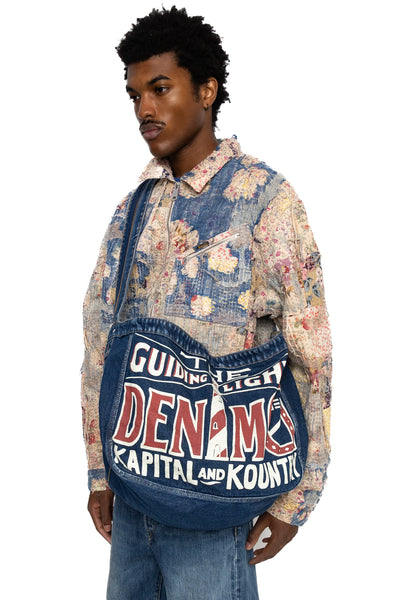 13oz Denim NEWSPAPER Bag (GUIDING LIGHT) - Faded