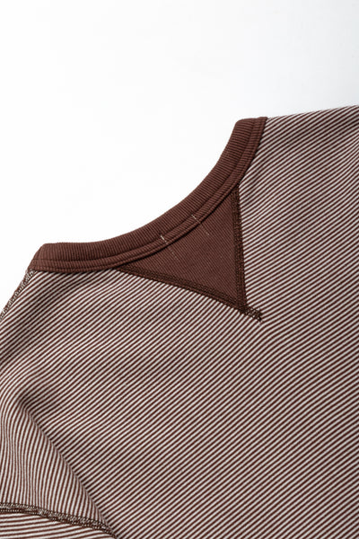 SZ Vintage Pinborder Knit Double V Sweatshirt - R. Brown