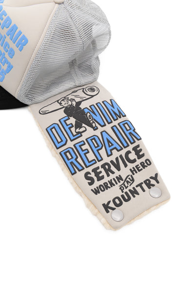 DENIM REPAIR SERVICE LUMBER Trucker Cap - Grey x Black