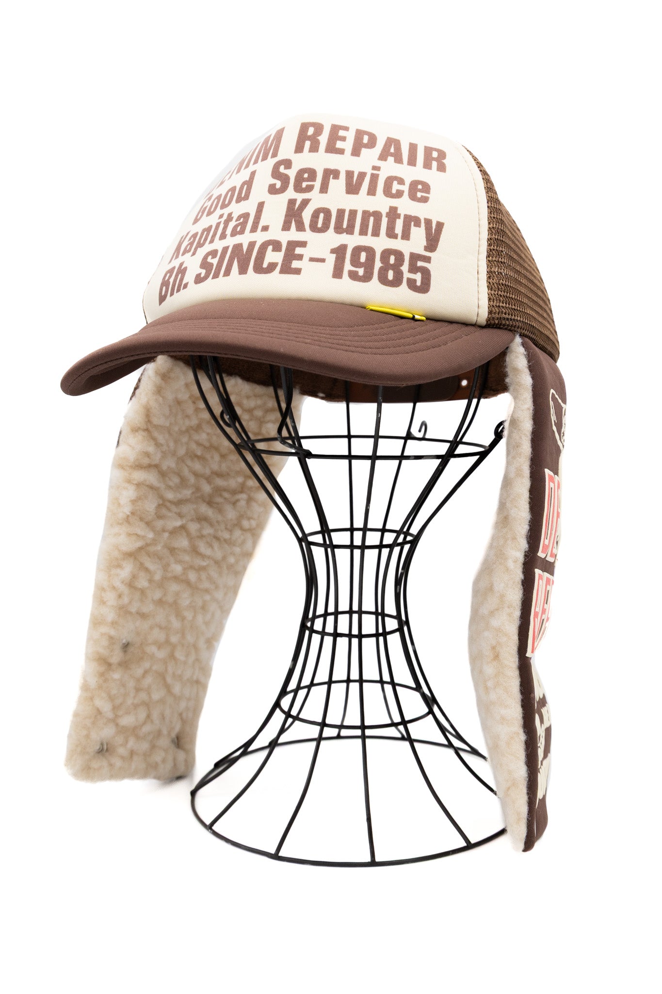 DENIM REPAIR SERVICE LUMBER Trucker Cap - Ecru x Brown