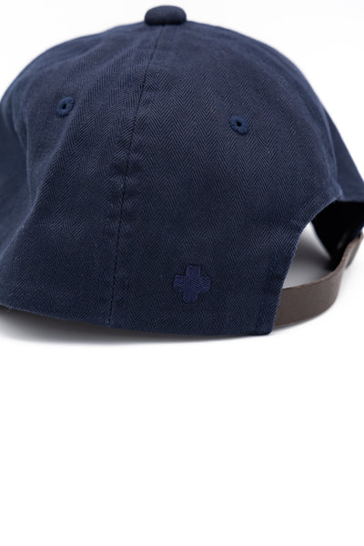 6 Panel Herringbone Cap - Navy