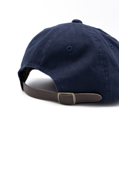 6 Panel Herringbone Cap - Navy
