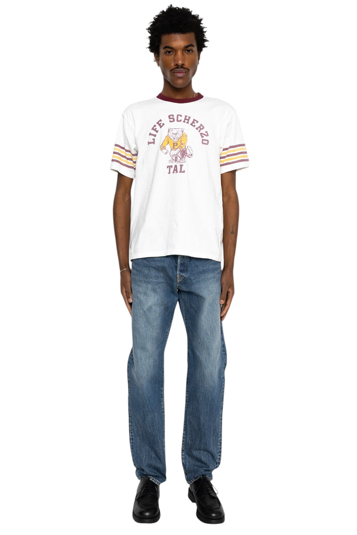 Kapital 20/- Jersey RINGER T (College CAPITAL) - White – BLUE IN