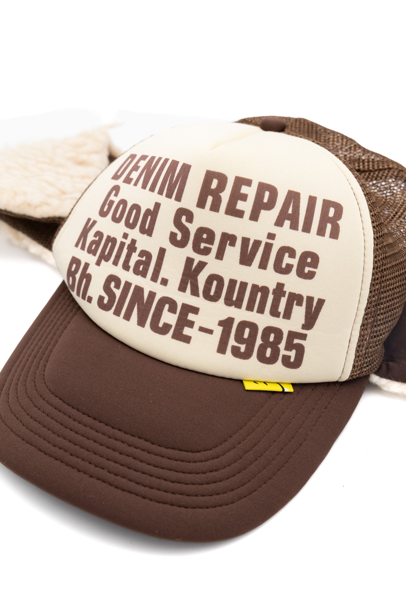 DENIM REPAIR SERVICE LUMBER Trucker Cap - Ecru x Brown