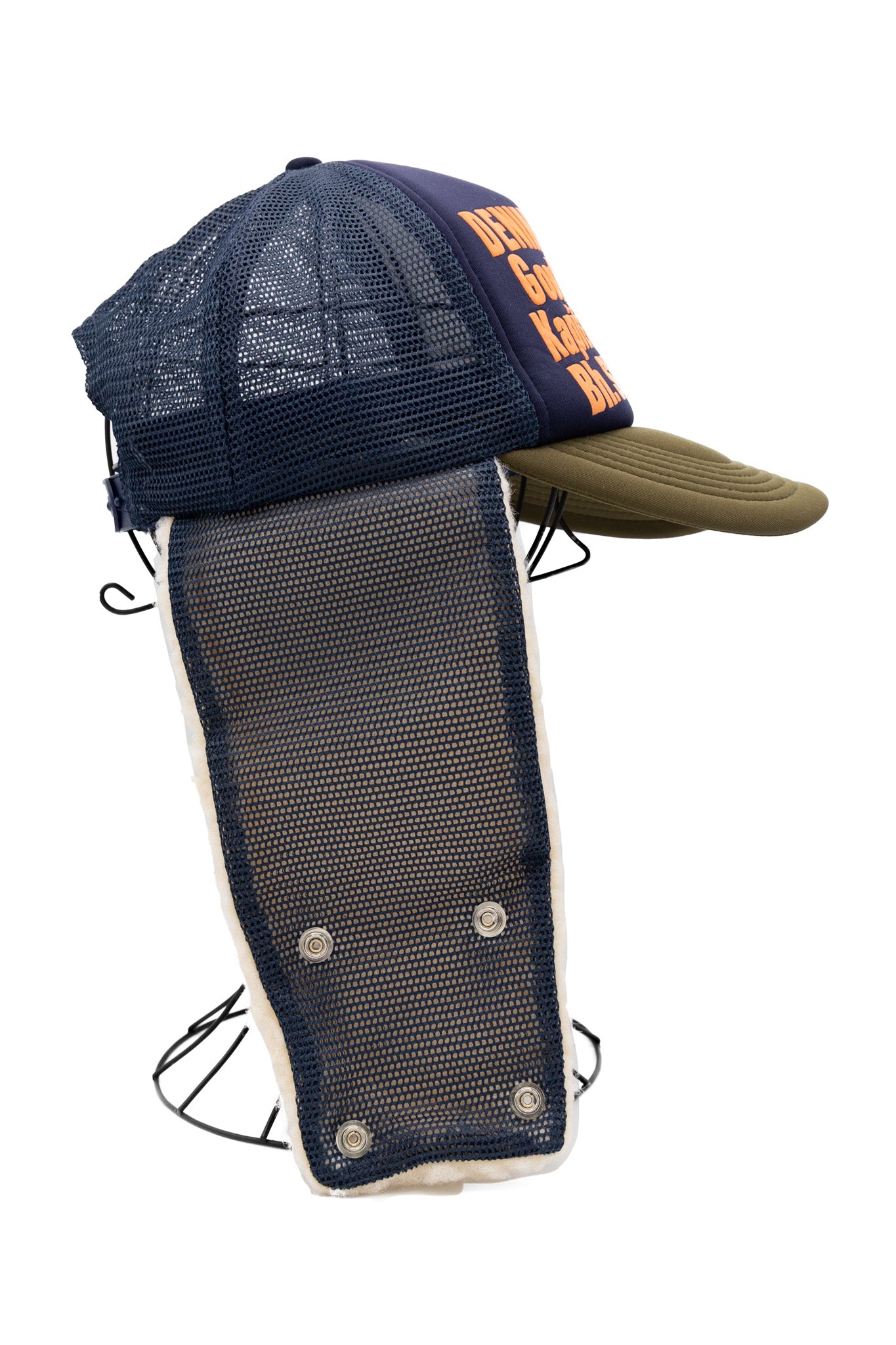 DENIM REPAIR SERVICE LUMBER Trucker Cap - Navy x Khaki