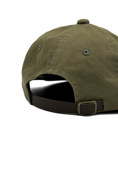 6 Panel Herringbone Cap - Olive