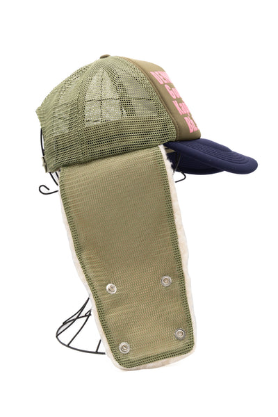 DENIM REPAIR SERVICE LUMBER Trucker Cap - Khaki x Navy