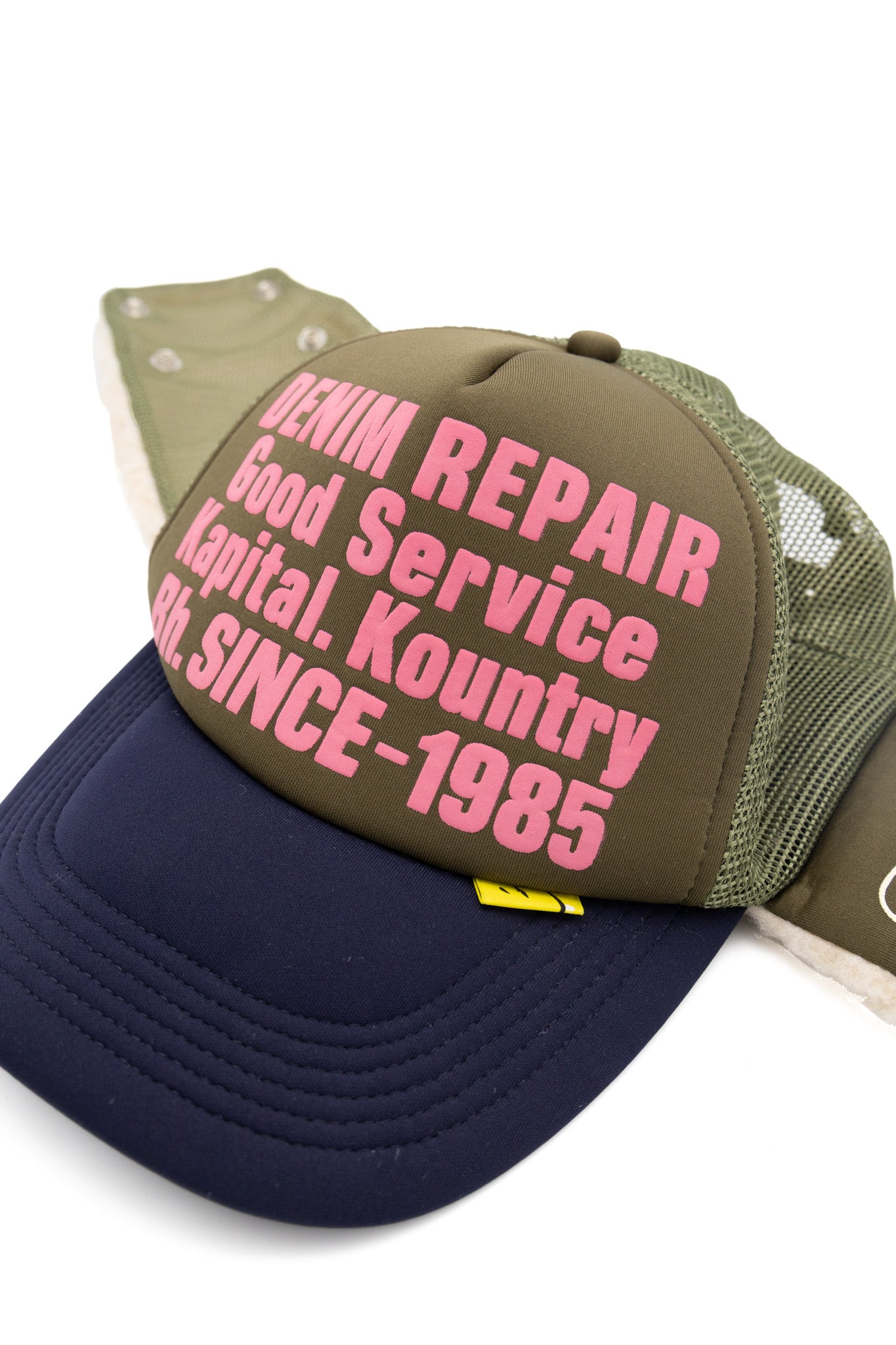 DENIM REPAIR SERVICE LUMBER Trucker Cap - Khaki x Navy