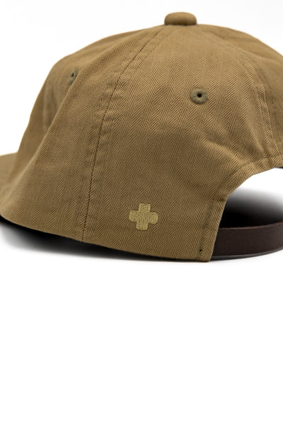 6 Panel Herringbone Cap - Khaki