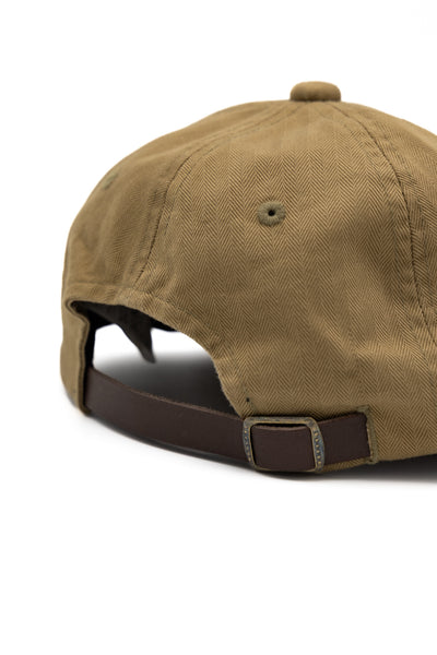6 Panel Herringbone Cap - Khaki