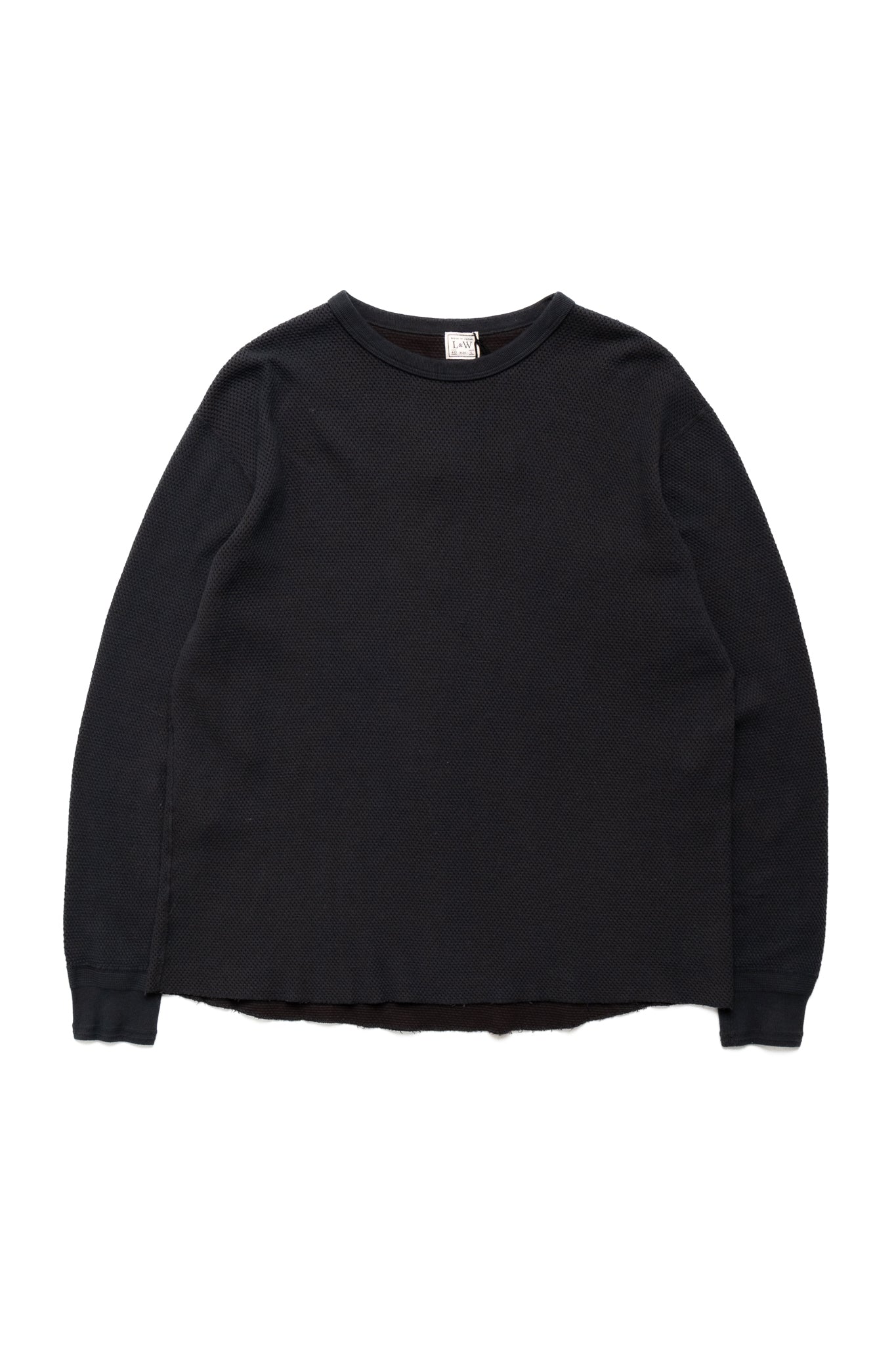 Double Face Hex Honeycomb Crewneck Thermal - A. Black