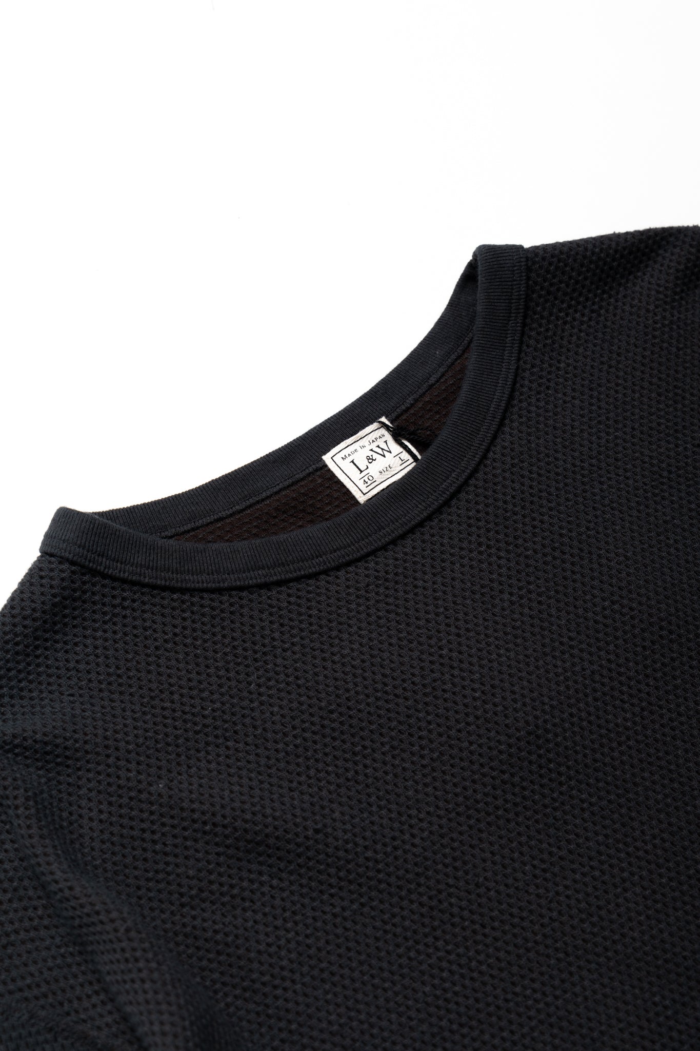 Double Face Hex Honeycomb Crewneck Thermal - A. Black