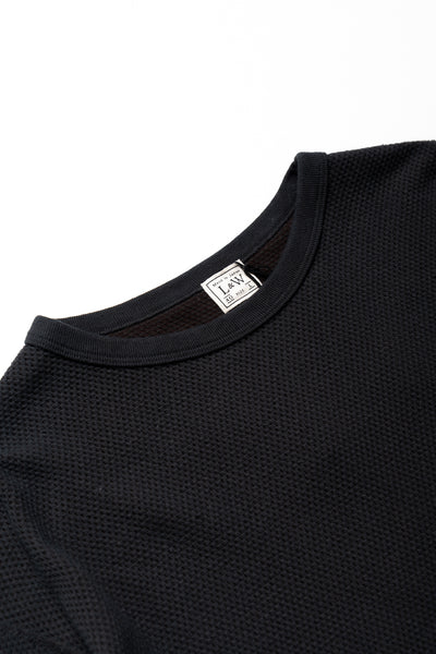 Double Face Hex Honeycomb Crewneck Thermal - A. Black