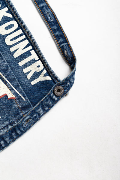 13oz Denim Damaged Short AD Apron (GUIDING LIGHTpt) - Faded