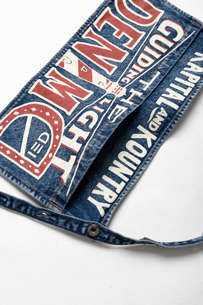 13oz Denim Damaged Short AD Apron (GUIDING LIGHTpt) - Faded
