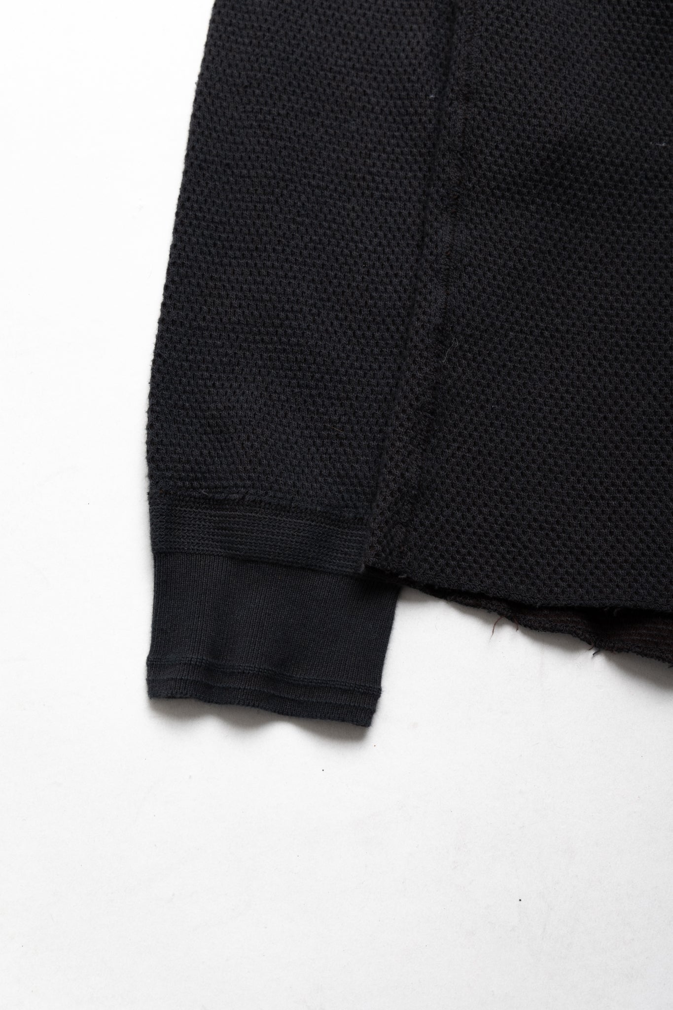 Double Face Hex Honeycomb Crewneck Thermal - A. Black