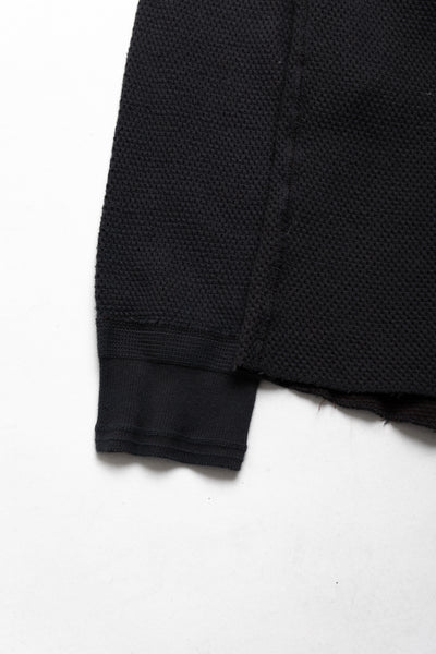 Double Face Hex Honeycomb Crewneck Thermal - A. Black