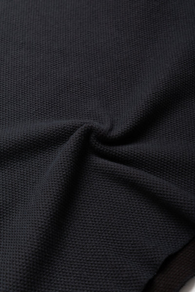 Double Face Hex Honeycomb Crewneck Thermal - A. Black