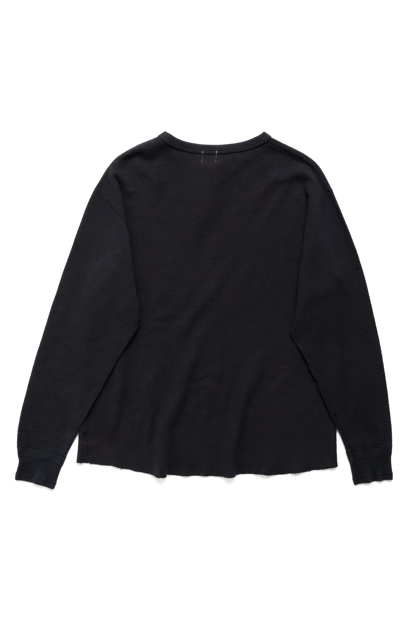 Double Face Hex Honeycomb Crewneck Thermal - A. Black