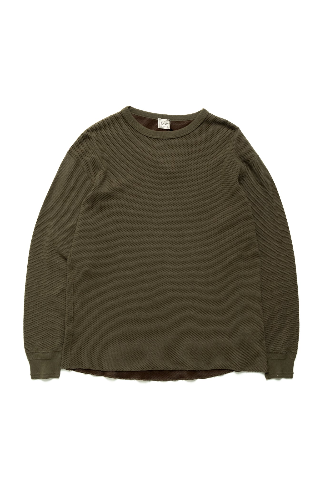 Double Face Hex Honeycomb Crewneck Thermal - A. Olive