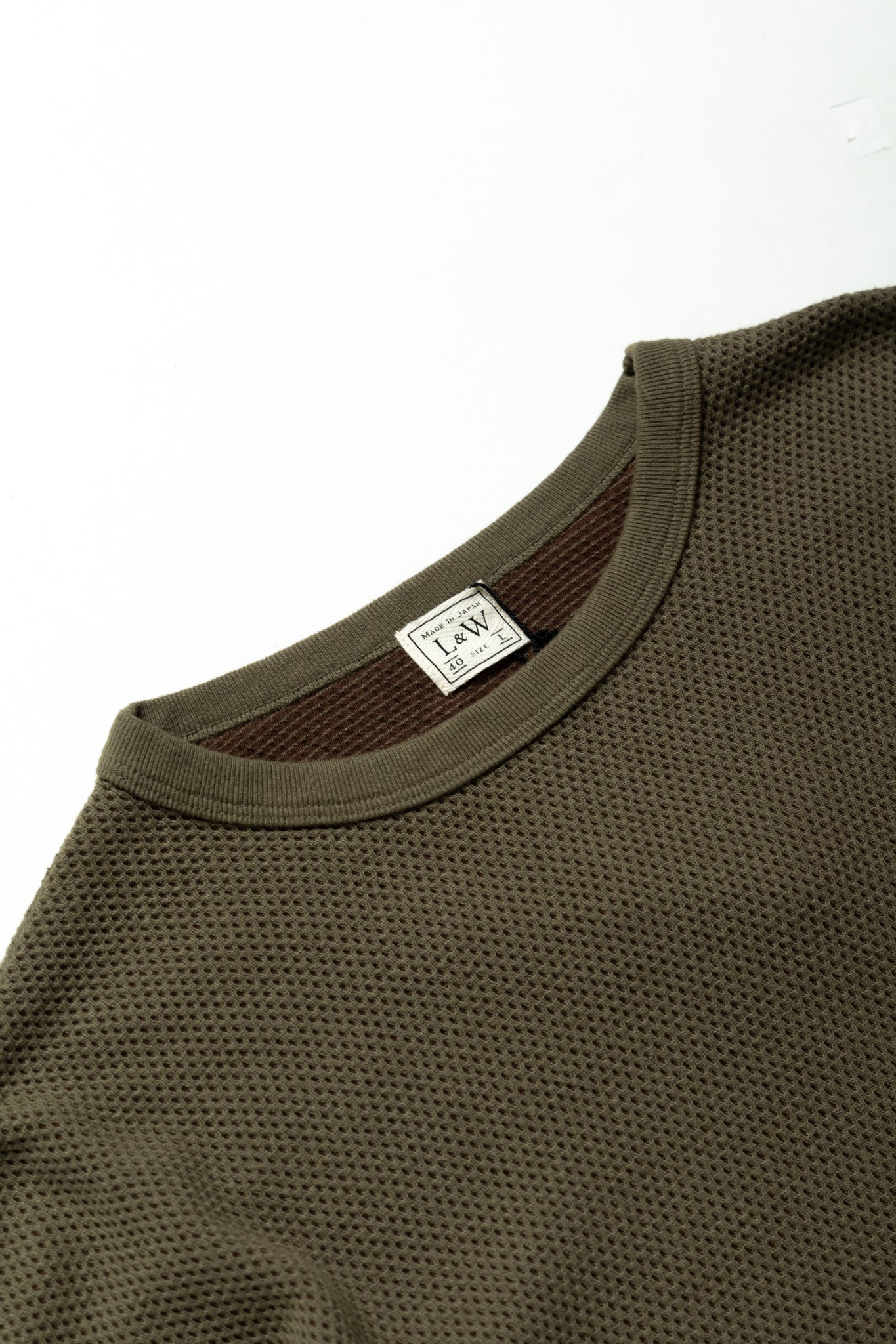 Double Face Hex Honeycomb Crewneck Thermal - A. Olive