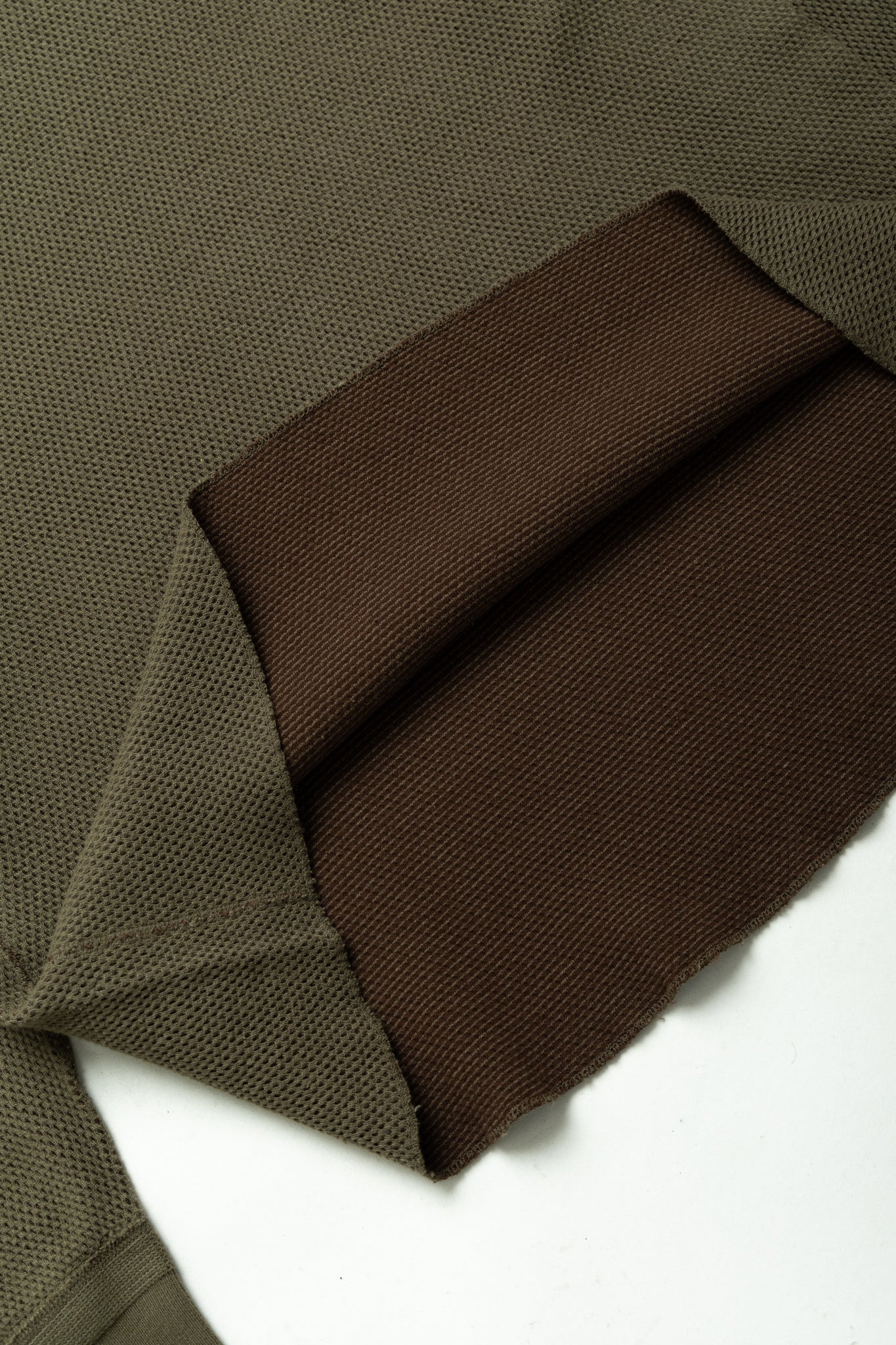 Double Face Hex Honeycomb Crewneck Thermal - A. Olive