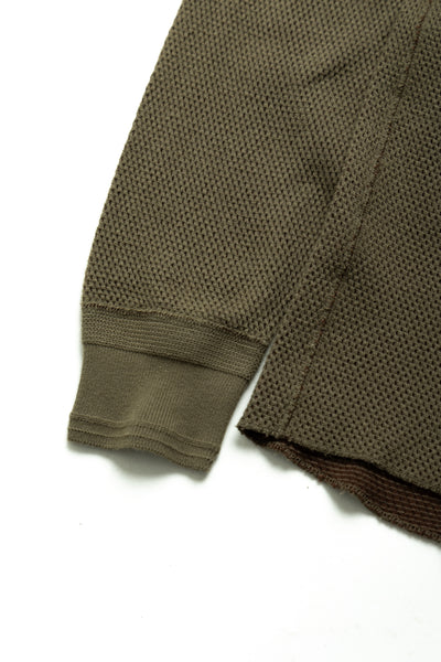 Double Face Hex Honeycomb Crewneck Thermal - A. Olive