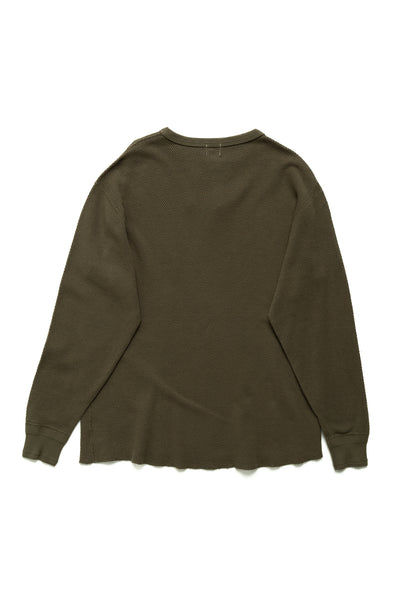 Double Face Hex Honeycomb Crewneck Thermal - A. Olive