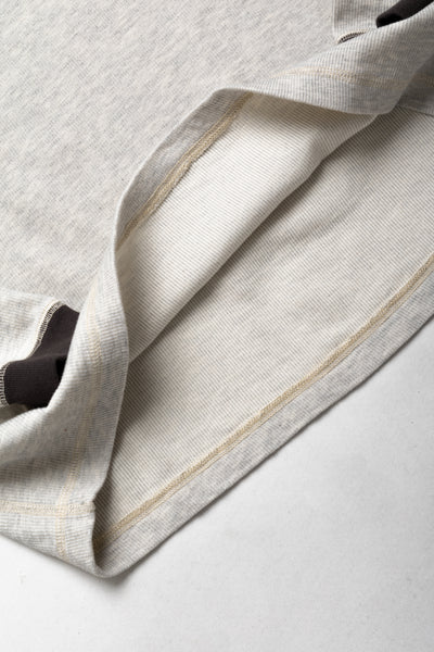 Double Face Vintage Pinstripe Rib Knit L/S Henley - F. Grey 2Tone