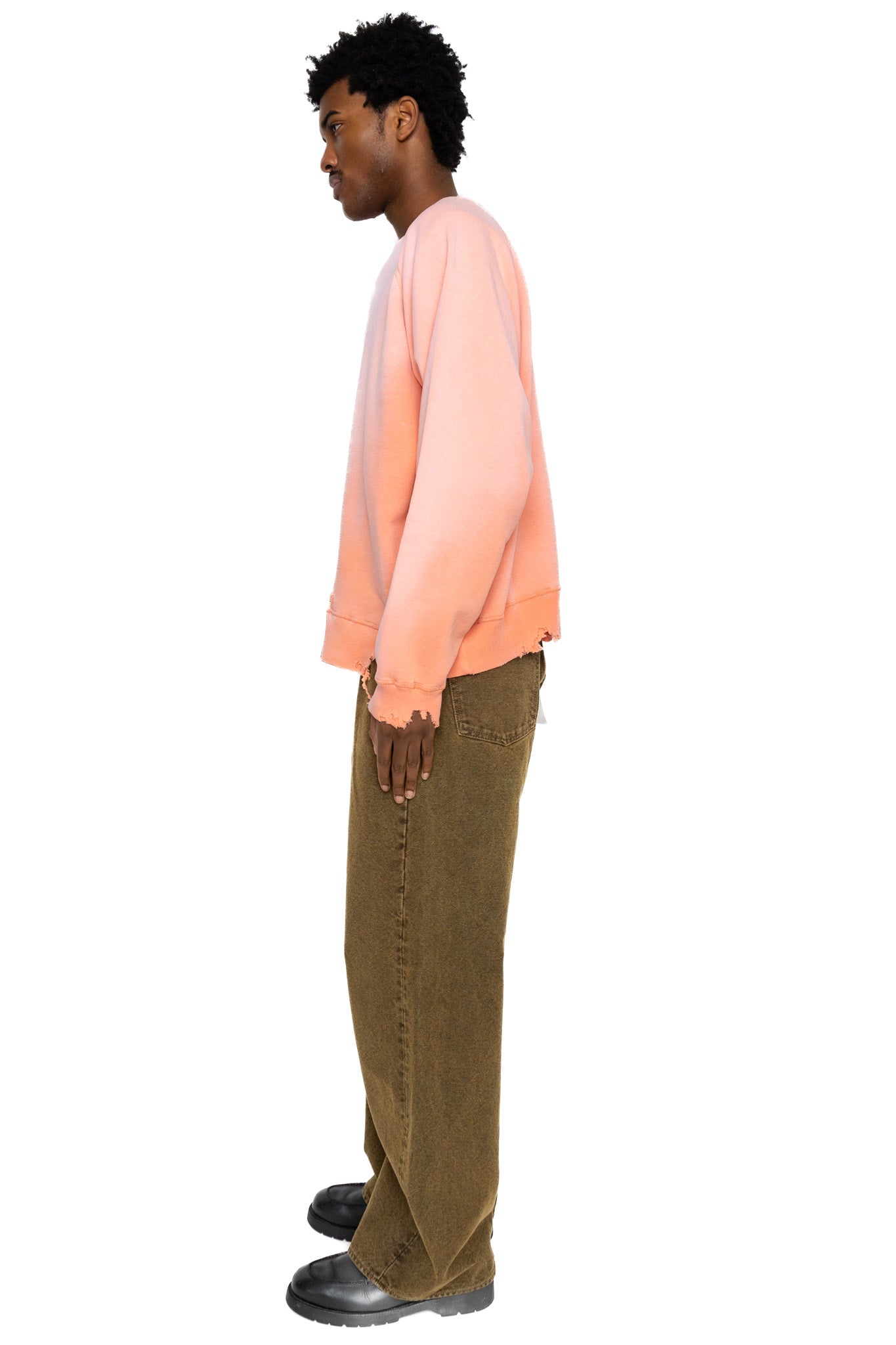 Fading Raglan Sleeve Sweatshirt - Salmon Pink